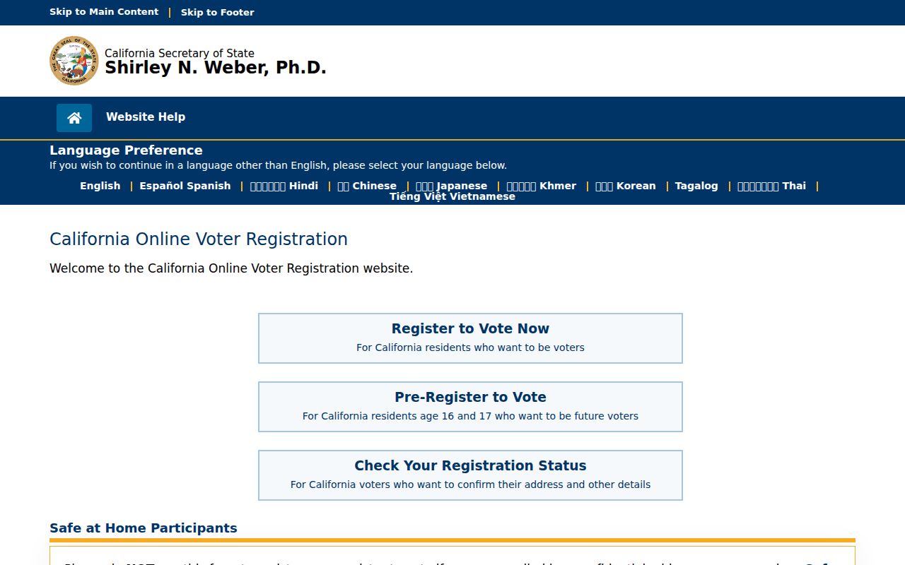 Mission Viejo voter registration status portal